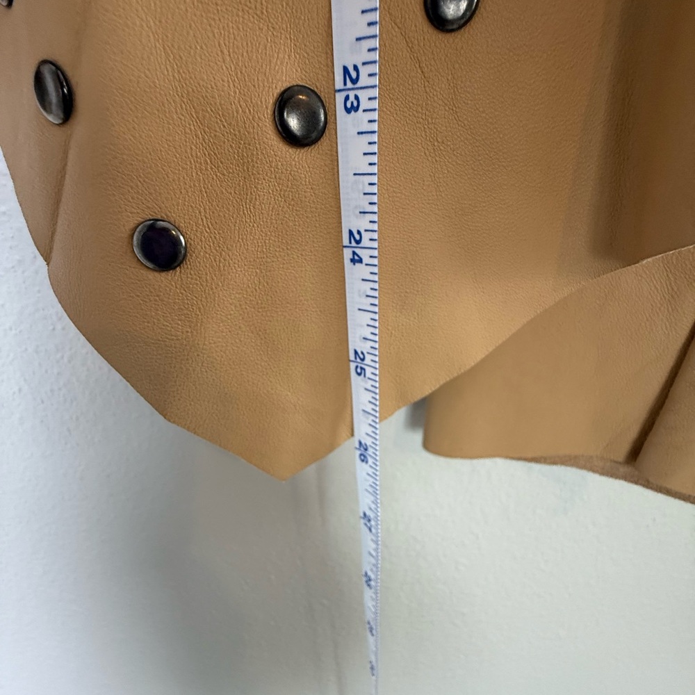 Cache Tan Leather Jacket With Studs - image 8